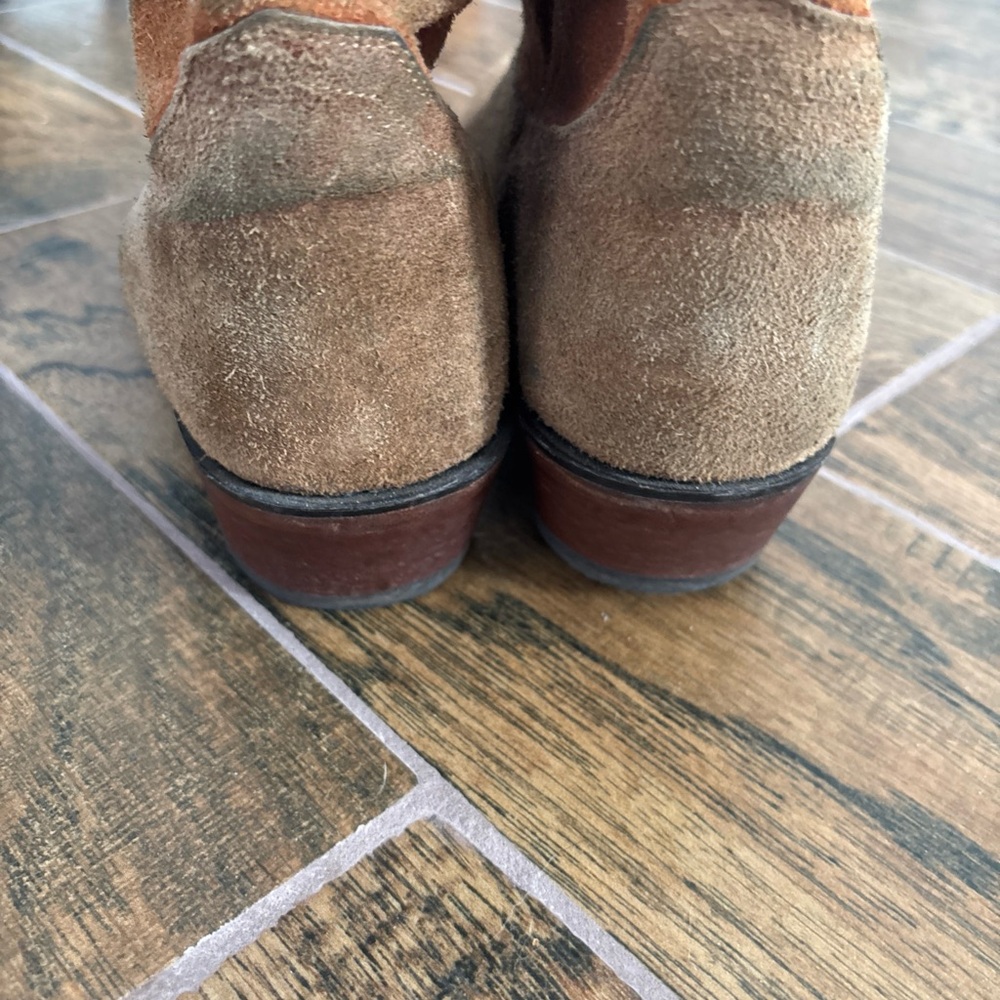 Vintage Justin Heritage Western Cowboy Boots Roughout 10EE Longhorn Inlay Texas - Picture 4 of 10